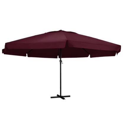 umbrela de soare de exterior stalp aluminiu rou bordo 600 cm