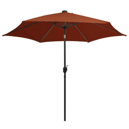 umbrela de soare led uri i stalp aluminiu caramiziu 300 cm 1