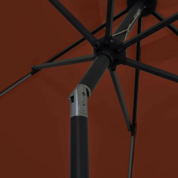 Umbrela de soare, LED-uri si stalp aluminiu, caramiziu, 300 cm - imagine 5