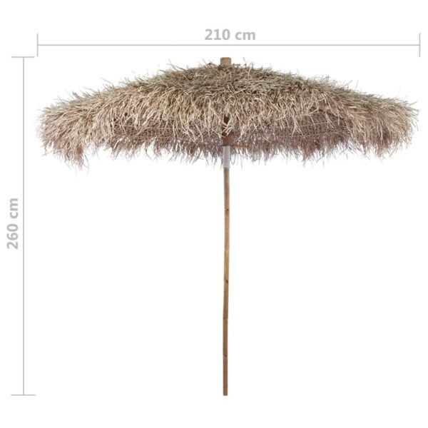Umbrela din bambus cu umbrar din frunze de bananier, 210 cm - imagine 4
