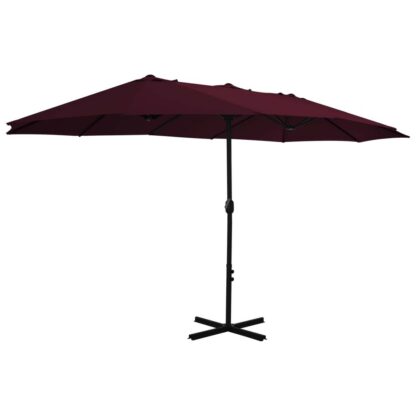 umbrela soare exterior stalp aluminiu rou bordo 460x270 cm 1