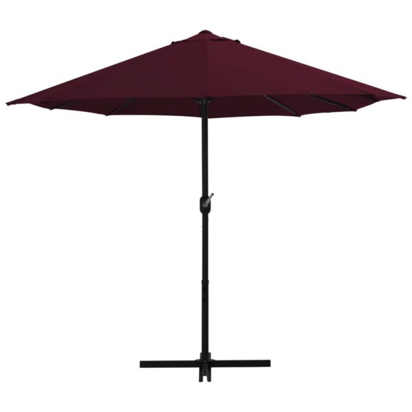 Umbrela soare exterior, stalp aluminiu, rosu bordo, 460x270 cm - imagine 3