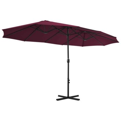 umbrela soare exterior stalp aluminiu rou bordo 460x270 cm 3