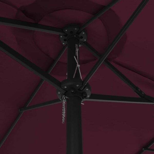 Umbrela soare exterior, stalp aluminiu, rosu bordo, 460x270 cm - imagine 5