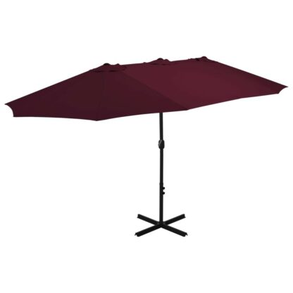 umbrela soare exterior stalp aluminiu rou bordo 460x270 cm