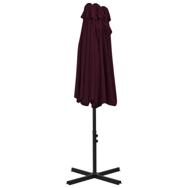 Umbrela soare exterior, stalp aluminiu, rosu bordo, 460x270 cm - imagine 6