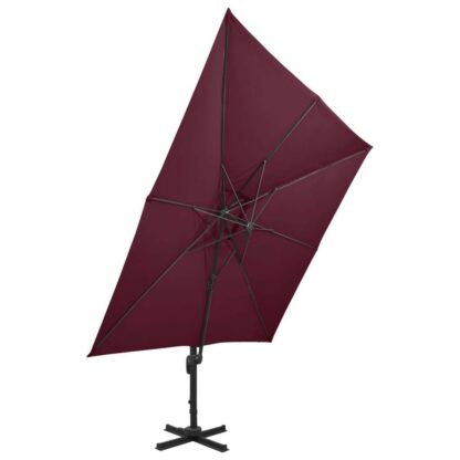 umbrela suspendata cu inveli dublu rou bordo 300x300 cm 1