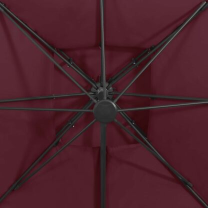 umbrela suspendata cu inveli dublu rou bordo 300x300 cm 7