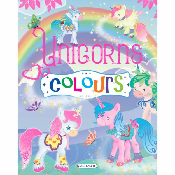 Carte de colorat Unicorns Colours, Mov