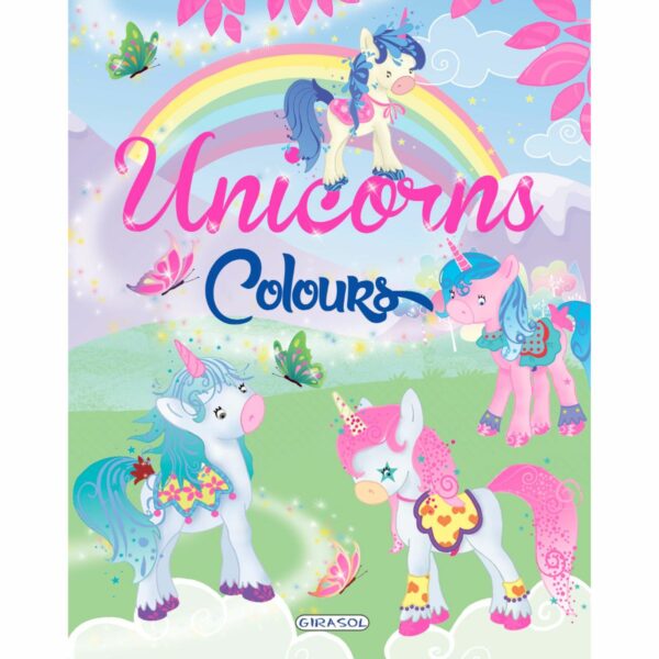 Carte de colorat Unicorns Colours, Verde