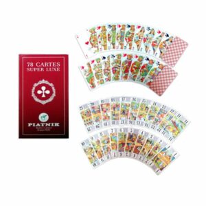 Carti de joc Piatnik "Tarot Super Luxe", culoare spate rosu burberry